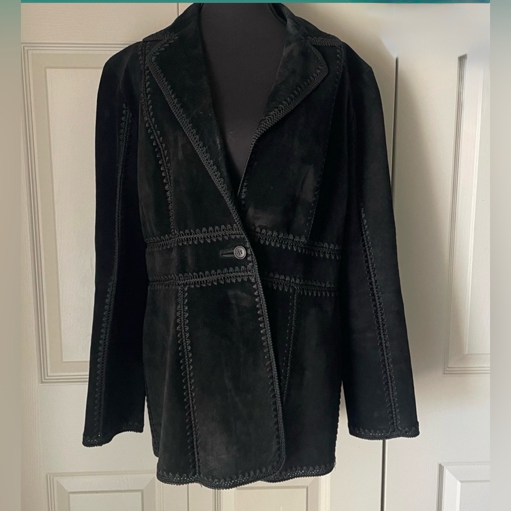 Scully Black Leather Patchwork Jacket - image 3